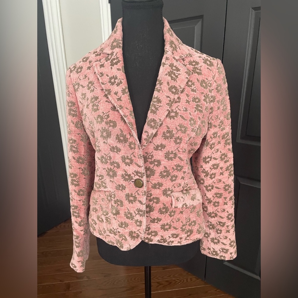 Wanko/EUC Blazer Suit Jacket Floral Tapestry Sz S